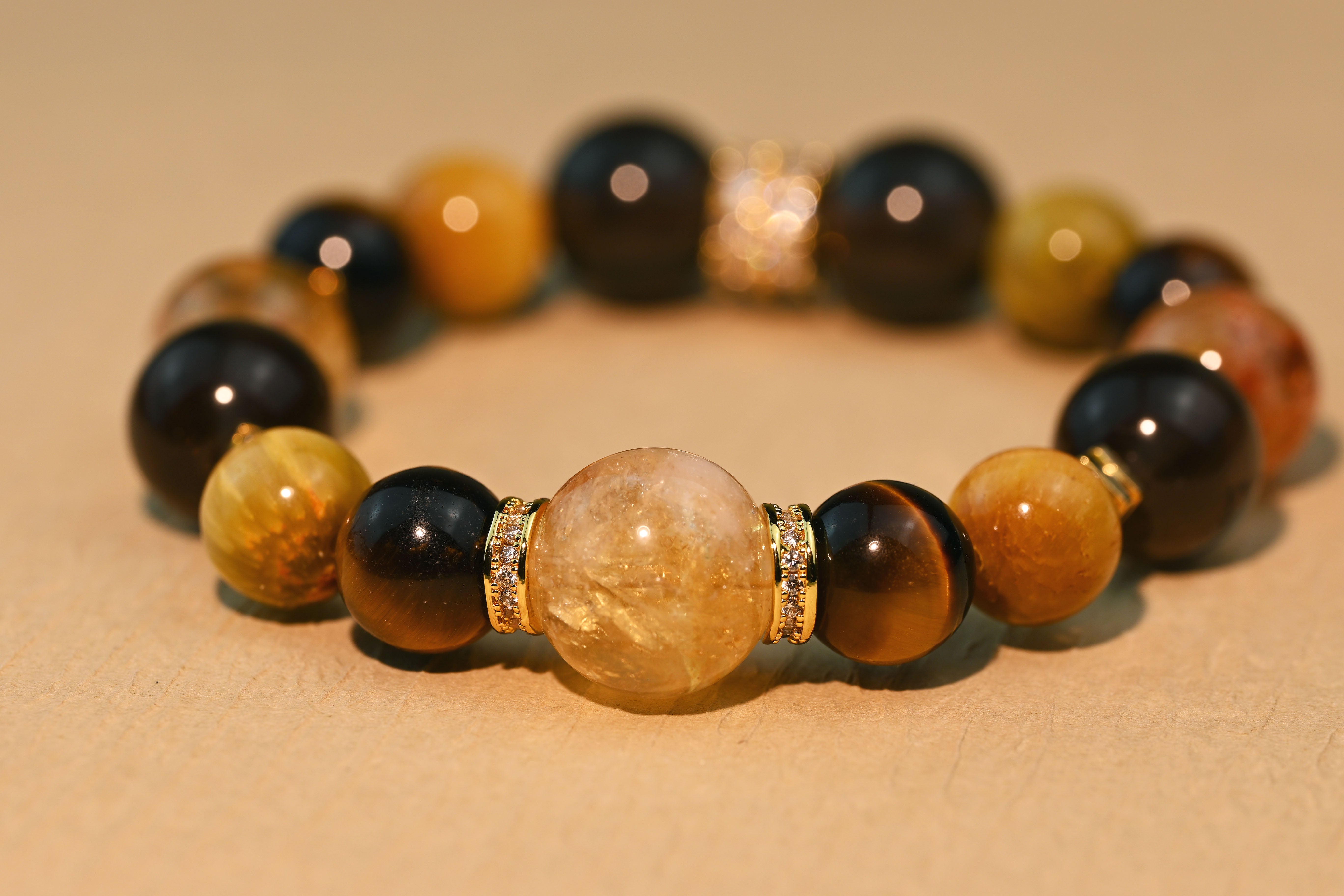 Yellow Crystal Fortune-Enhancing Bracelet for Abundant Blessings