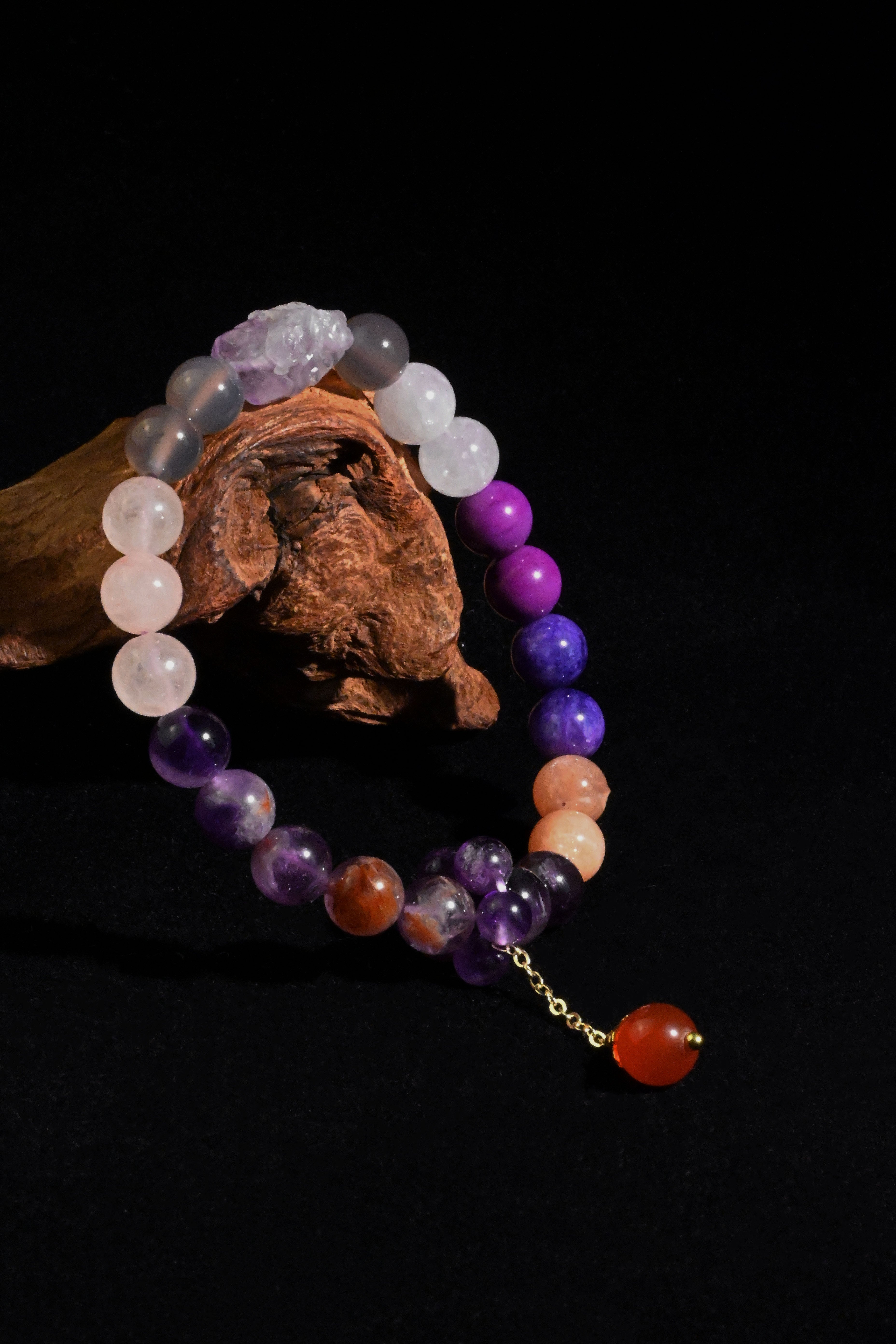 Nine Purple Crystal Treasure Bracelet with Diverse Phenomena