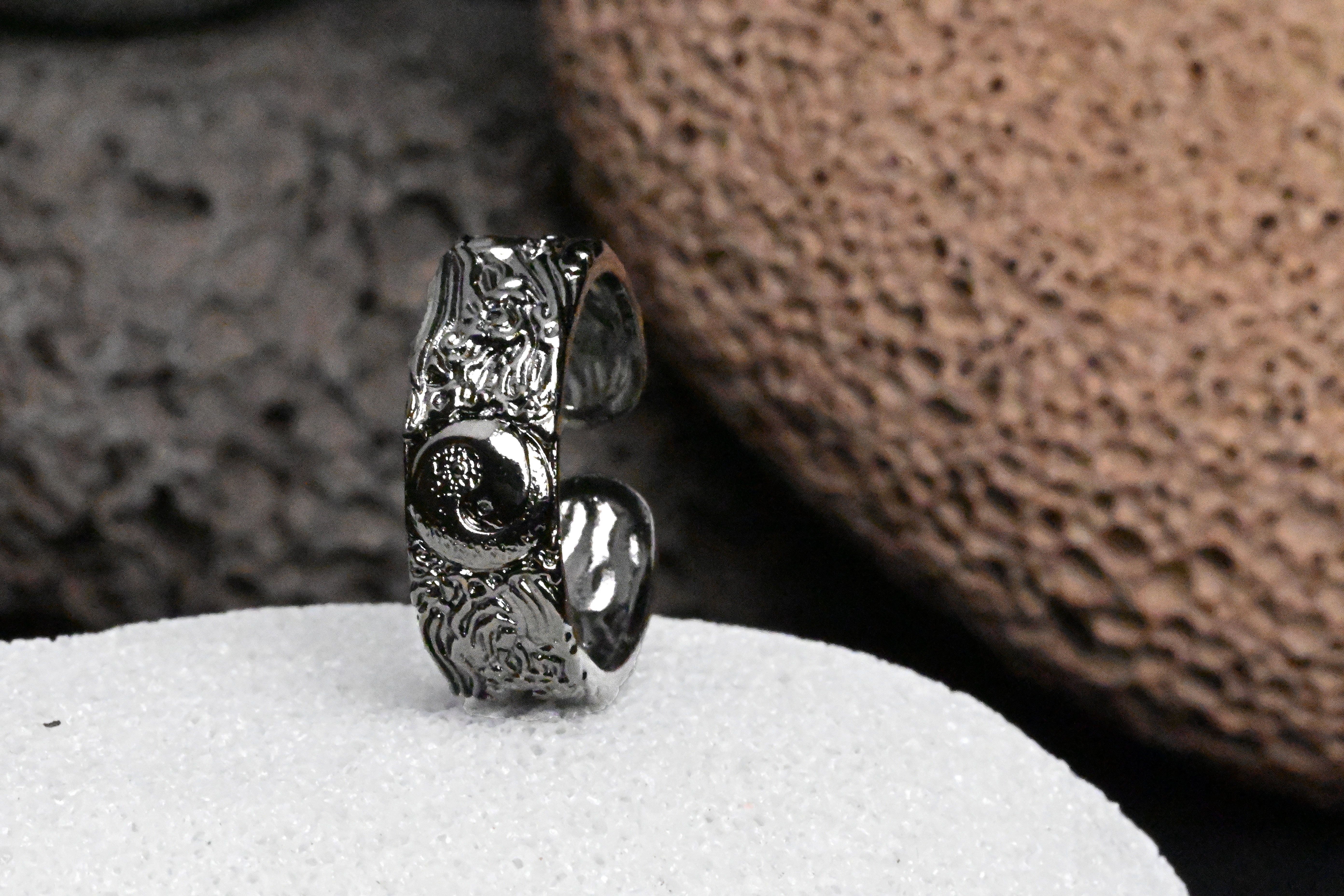 The Dao of Nature Meditation Ring with Tai Chi Charm